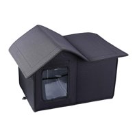 Ioensy - Refugio Para Gatos Al Aire Libre, Caseta Extraíble Para Gatos Al Aire Libre, Para Jardín, Césped, Patio, Color Negro