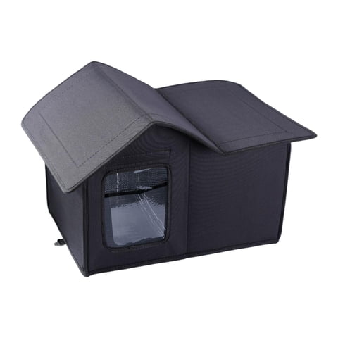 Ioensy - Refugio Para Gatos Al Aire Libre, Caseta Extraíble Para Gatos Al Aire Libre, Para Jardín, Césped, Patio, Color Negro