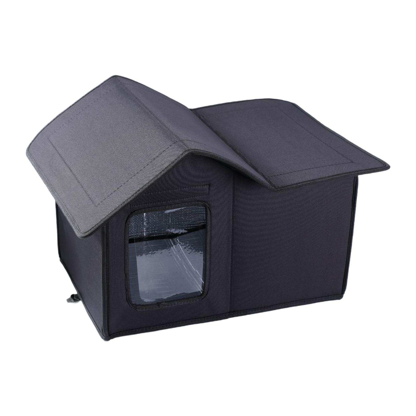 Ioensy - Refugio Para Gatos Al Aire Libre, Caseta Extraíble Para Gatos Al Aire Libre, Para Jardín, Césped, Patio, Color Negro