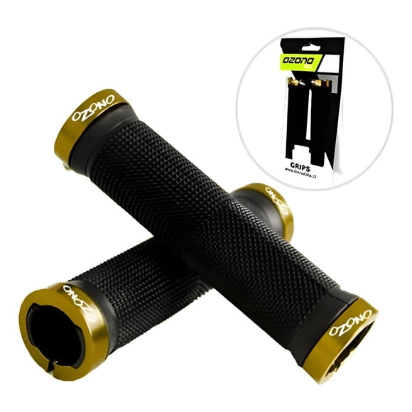 Puños Ozono Bicicleta Doble Lock Grip Manillar Mtb dorado