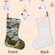 thumbnail image 3 of Lupi y Baduki Tema: Calcetines de Navidad, fino lino blanco para colgar en escaleras y chimenea, decoración navideña para el hogar, regalo de Navidad. 45cm × 32cm, 3 of 5