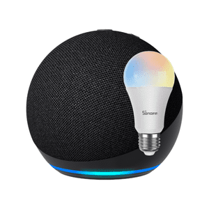 Alexa - Pack Echo Dot 5 (2022) Negro Con Ampolleta Inteligente Rgb