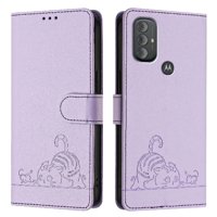 Funda Tipo Cartera Foxdock Para Motorola Moto G Power 2022 Con Soporte, Ranuras, Rfid, Diseño De Gato
