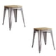 thumbnail image 1 of Set 2 Pisos Bajo 45 Cm Asiento De Madera Tolix Ernest Gris, 1 of 3