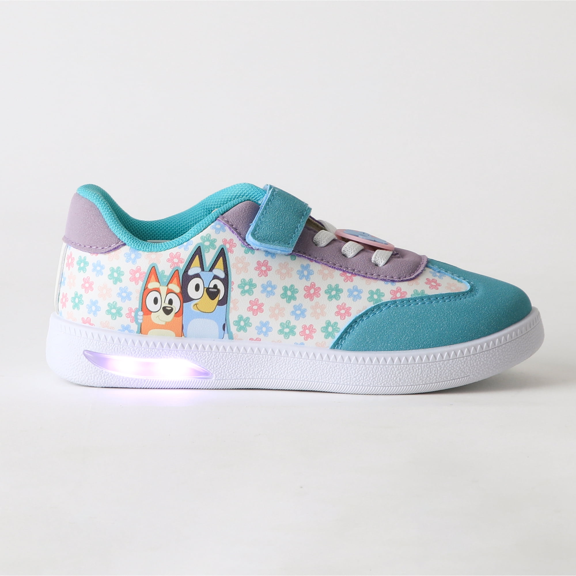 Zapatilla Luces Niña Velcro Celeste Bingo & Bluey