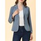 thumbnail image 5 of INSPIRE CHIC Blazer de Trabajo para Mujer con Cuello con Solapa, Manga Larga, Chaqueta de Traje, Gris Azul S, 5 of 7