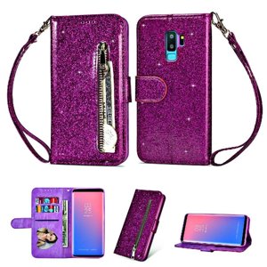 Funda Para Foxdock Elegante Funda Samsung Galaxy S9 Plus Glitter Con Cremallera-Ideal Para El Uso Diario