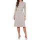 thumbnail image 1 of VESTIDOS DE TRABAJO CHIC INSPIRADORES para Mujeres de Manga Larga con Cuello de Barco Línea A Formal de Negocios Casual con Bolsillos XS Topo, 1 of 6
