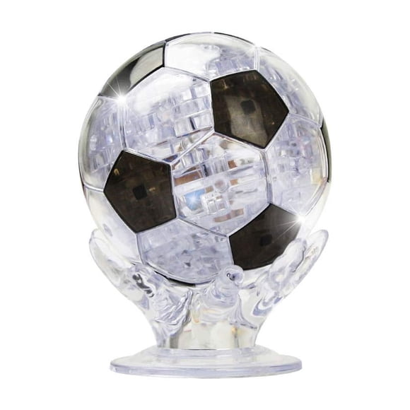 Balón de fútbol 3D Crystal Puzzle Coolplay con iluminación, 76 piezas