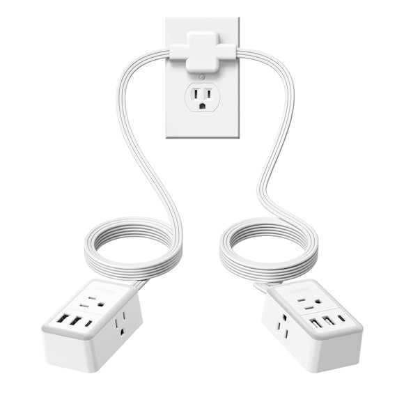 Cable de extensión NTONPOWER doble de 3 salidas de 12 pies con puertos USB
