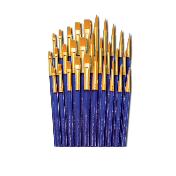 Juego de brochas Royal & Langnickel Gold Taklon Hair con mango acrílico