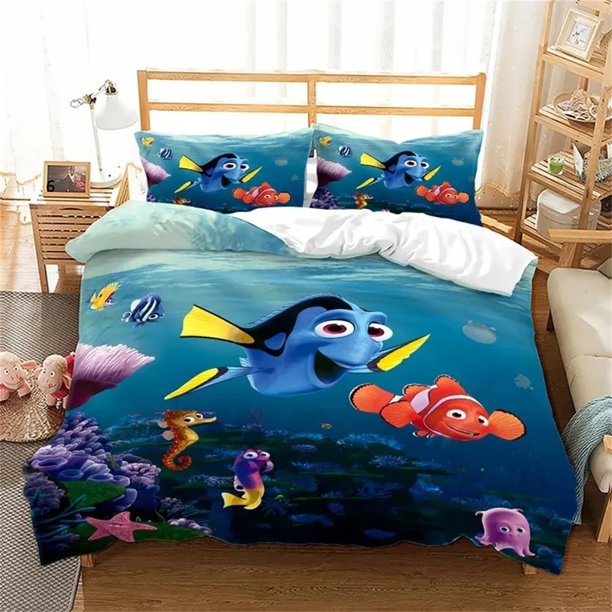 Finding Nemo Bedding Set Cartoon Anime Duvet Cover Pillowcase Pillow Case Boy Girl Home Bedroom comforter sets Bed Sheets