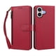 thumbnail image 1 of Funda Tipo Billetera para iphone17 con Soporte y Bolsillo con Cierre Rojo, 1 of 1