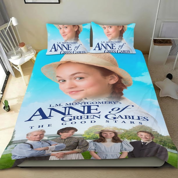 Ana de las Tejas Verdes Conjunto de sábanas temático, trío de piezas, cómodo y amigable con la piel, diseño único, regalo de decoración para el hogar para familiares, amigos y fans,140cm *210cm