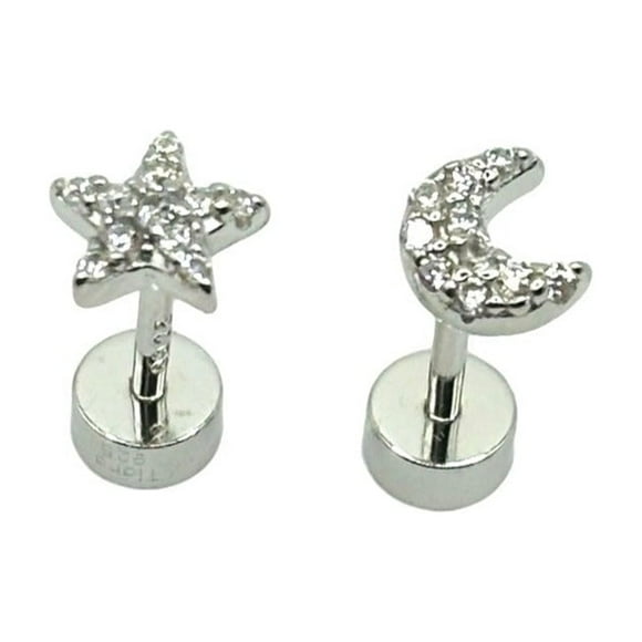 Aros de Luna y Estrella de Plata 925