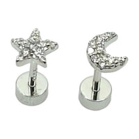 Tiana Joyas - Aros De Luna Y Estrella De Plata 925