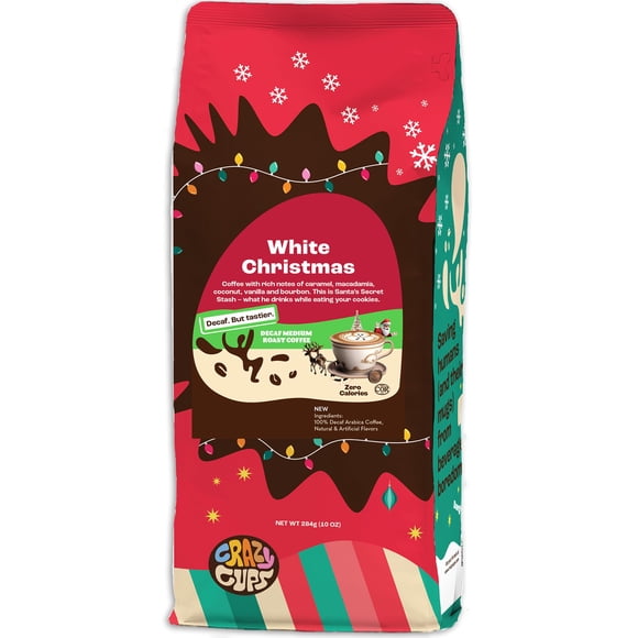 Coffee Crazy Cups, café blanco navideño descafeinado, 284 g