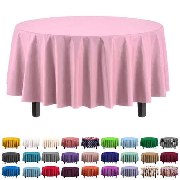 Juego de 6 manteles descartables redondos rosa de 213 cm – Party Solids