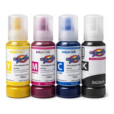 Creaprint Ltda - Pack Tinta Sublimacion T544 De 70 Ml 4 Col Negro Cian Magenta Yellow