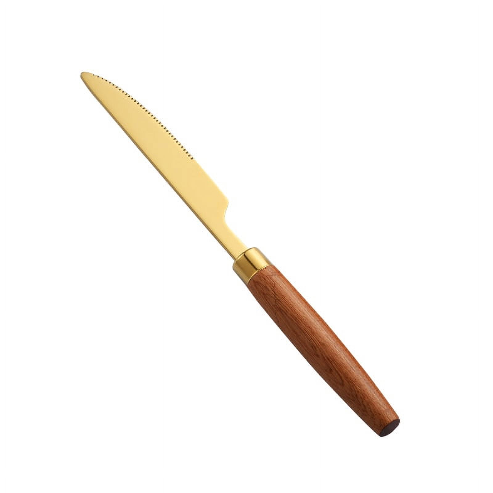 Xmhytop Cubiertos De, Acero Inoxidable, Muy Adecuados Para Trajes De Filete, Oro, 4 Piezas Cuchillo De Mesa