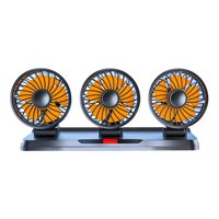 Ioensy - Ventilador De Coche, Silencioso, Ligero, Bonito Diseño, Ventilador De Refrigeración Para Vehículos Suv, Sedán, Naranja, 24 V