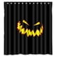 thumbnail image 1 of Cortina de ducha negra con cara de calabaza espeluznante, juego de cortina de baño con ganchos, tamaño 60 x 72 pulgadas, 1 of 3