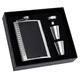 thumbnail image 1 of Set de regalo de petaca, petacas para licor para hombres con funda de cuero negro, 1 of 5