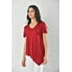 thumbnail image 2 of Polera Mujer Rojo Manga Corta Corte Asimétrico Talla L, 2 of 3
