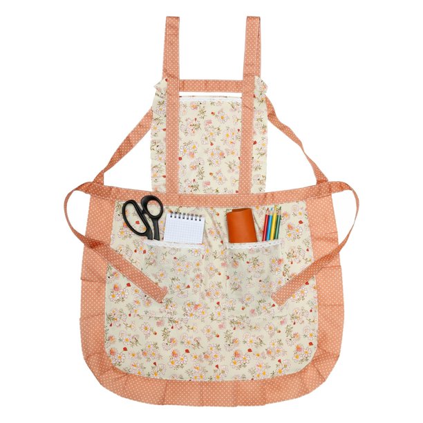 REGALWOVEN Delantales para Mujeres con Bolsillos, Delantal de Cocina Floral, Delantal de Cocina, Delantales Duraderos para el Hogar y la Cocina 28.4x25.6 pulgadas Verde