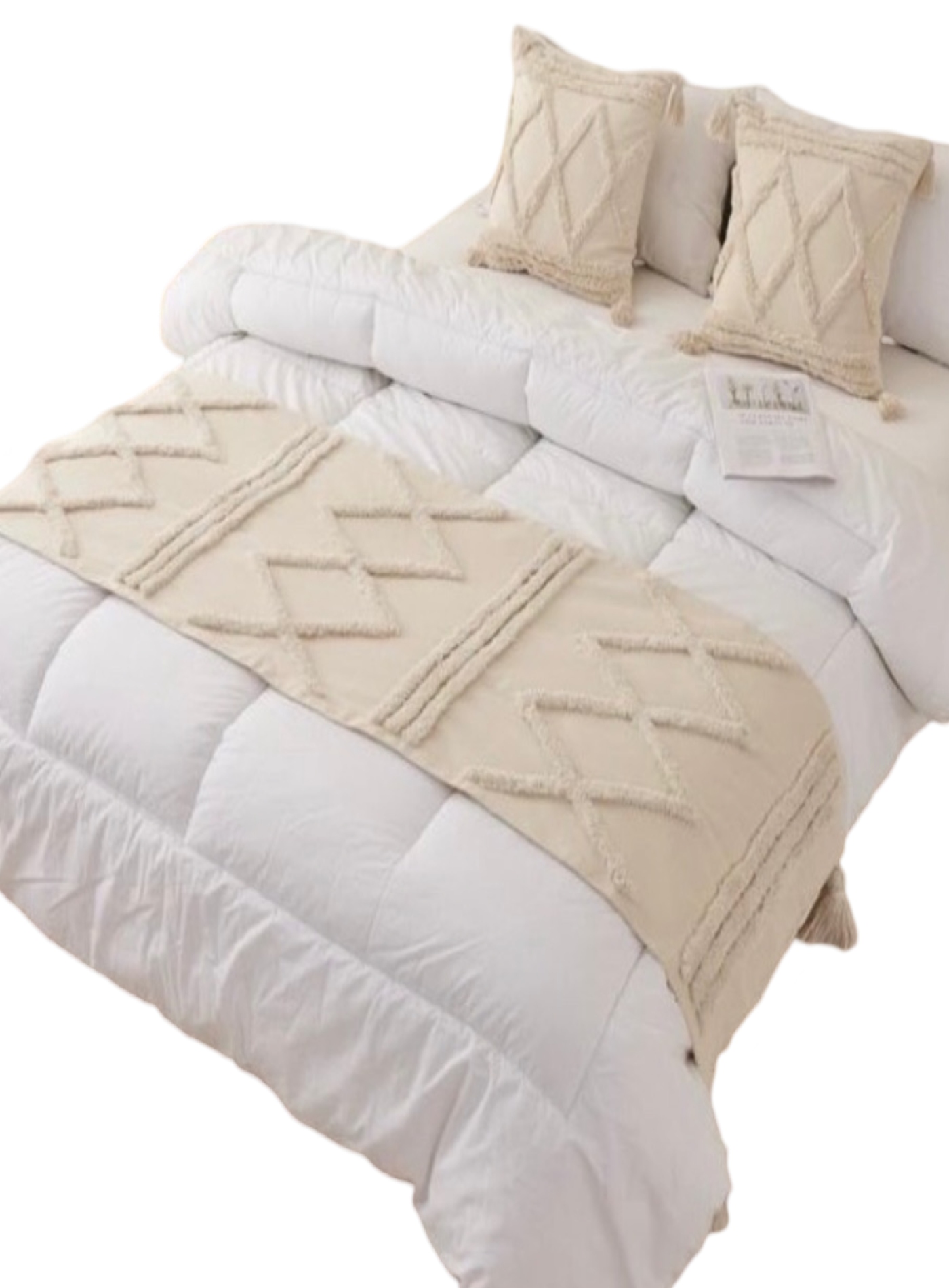 Todo Para El Hogar - Set De Piecera Mas 2 Fundas Boho Elegantes