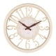 thumbnail image 4 of Reloj De Pared De Estilo Europeo De 12 "con Textura De Madera Hueca Redonda Para El Hogar Cafe Bar Beige, 4 of 5