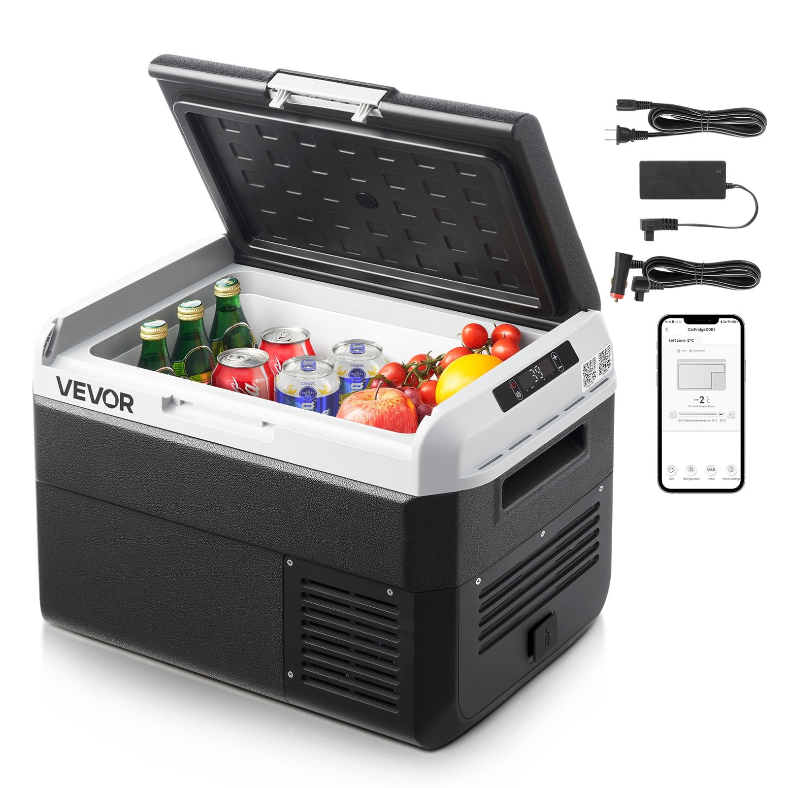 Refrigerador De Coche Vevor Mcd25d1, 12 V, 26,4 L, Refrigeración Rápida, Negro