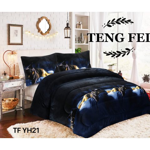 Aladdins Shop - Cobertor De Invierno De Plush Y Chiporro 2 Plazas Diseño Gatos