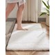 thumbnail image 1 of Alfombra de baño Disolla, blanca, antideslizante, esponjosa, 50 x 80 cm, lavable, 1 of 9