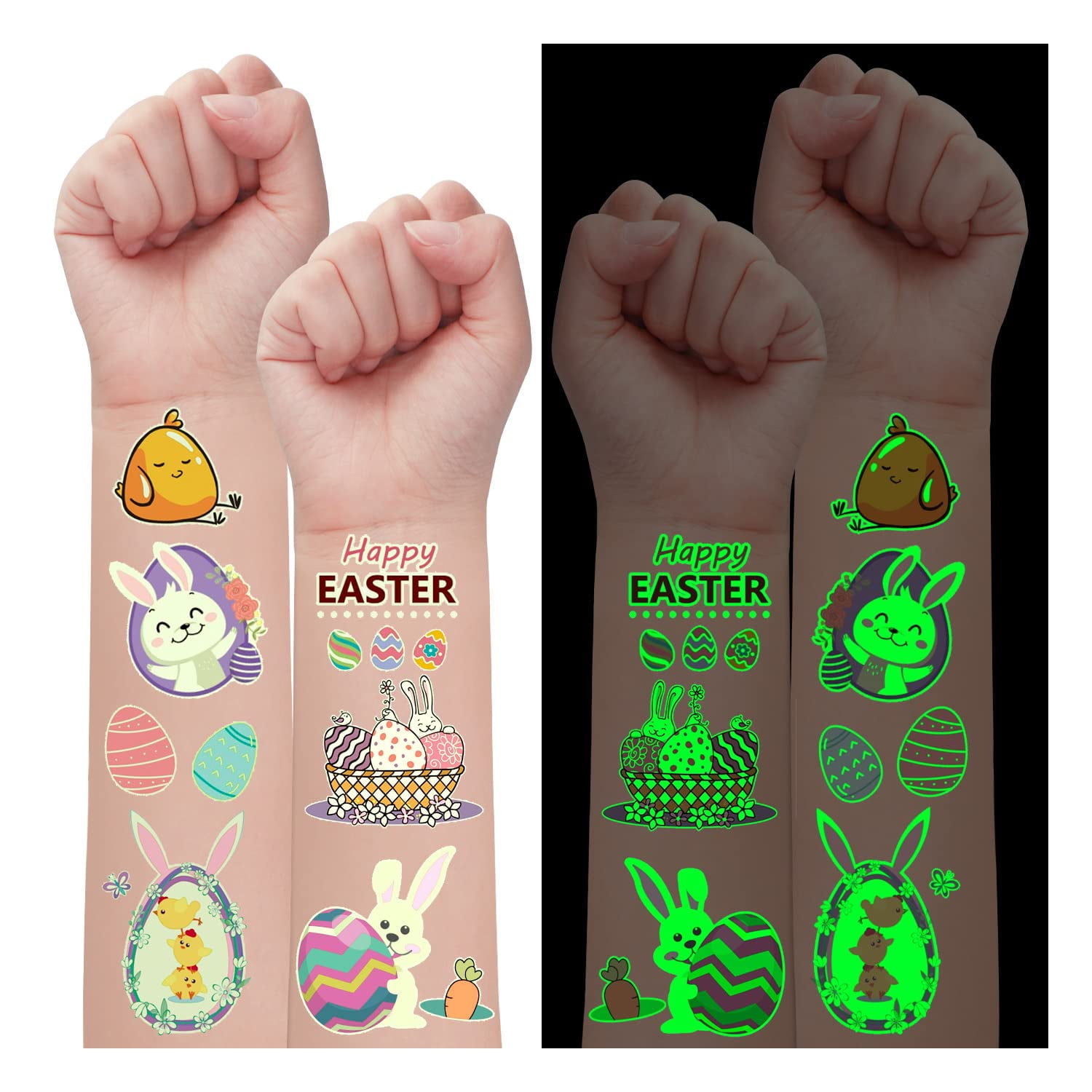 Tatuajes Temporales Partywind Luminous Easter Kids 132 Unidades