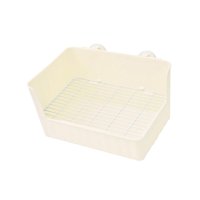 Magideal - Caja De Arena Para Conejos, Caja De Arena Para Mascotas, Arena Para Mascotas A Prueba De Salpicaduras Con Deflector Alto, Caja De Inodoro De Malla Par Blanco