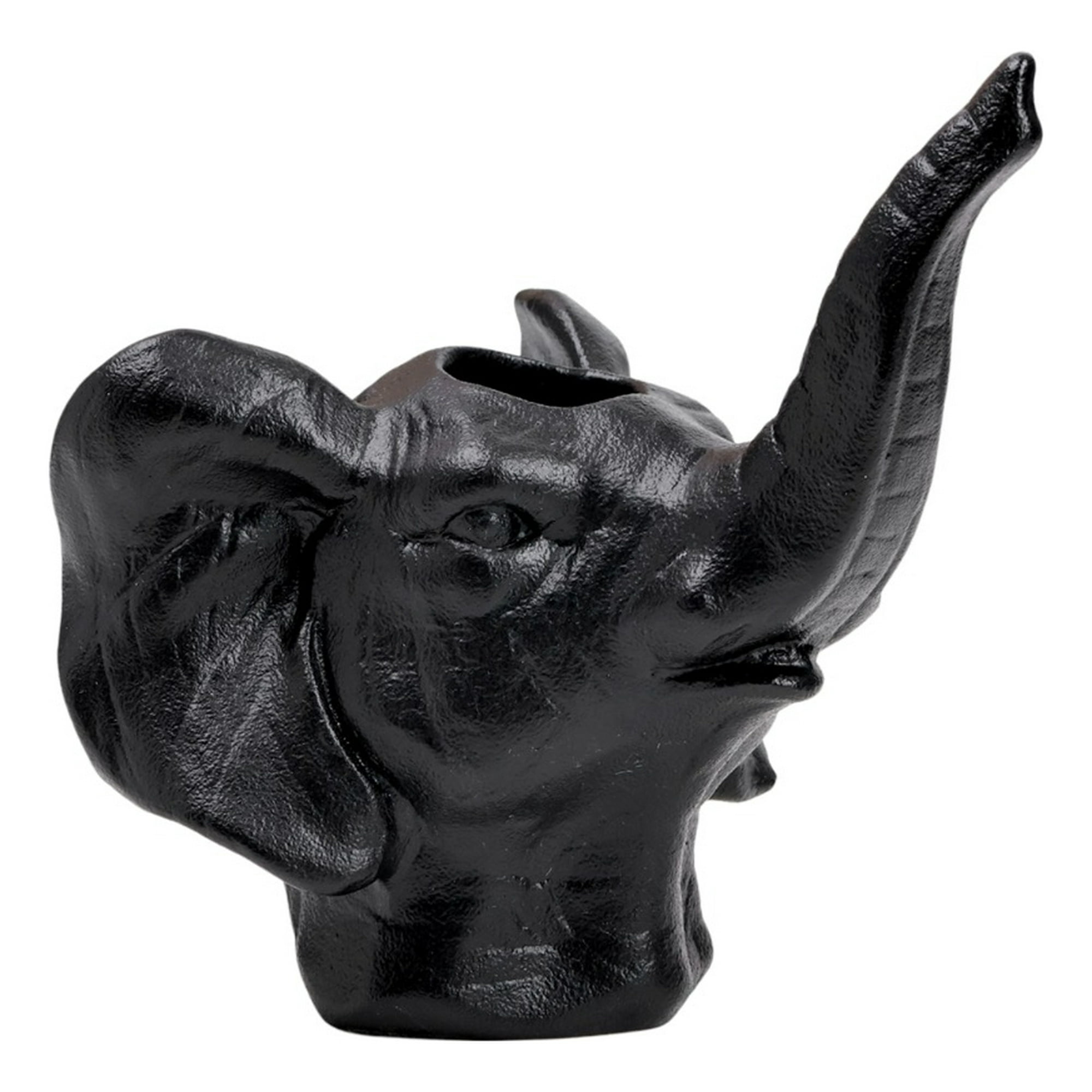 Genérico - Maceta Cerámica Elefante Negro Decoración Jhn