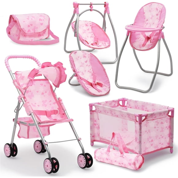 Coche Cuna Columpio Muñeca Dolls To Play 3 en 1 Rosado