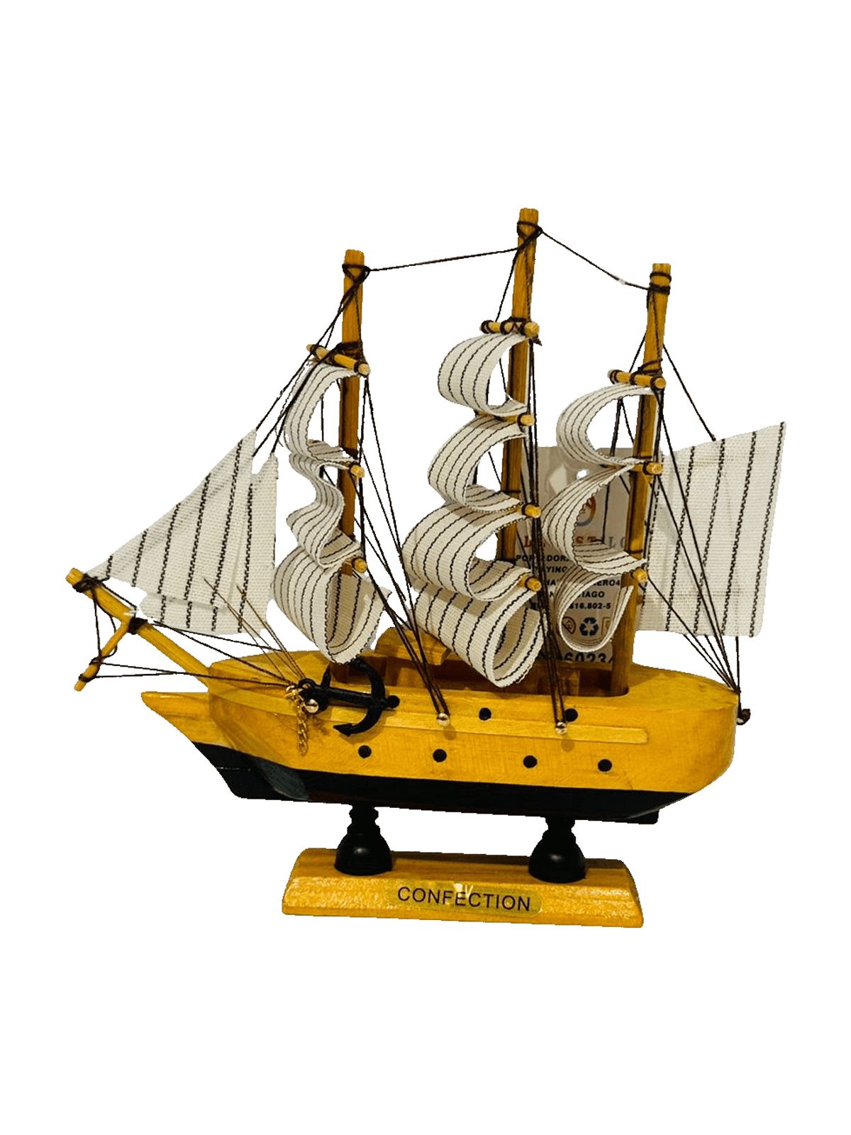 Decostilo - Adorno: Barco Velero De Madera 15Cm