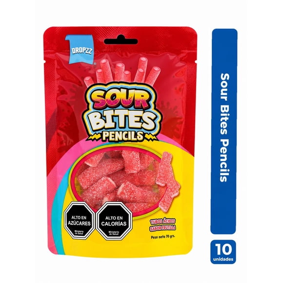 Pack 10 Sour Bites Pencils 70g