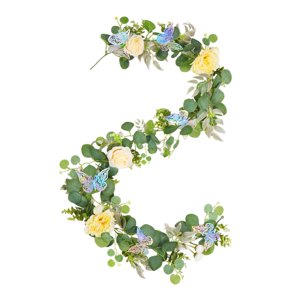 Magideal - Guirnalda De Rosas Artificiales De Peonía, Guirnalda De Vegetación Artificial, Vid Artificial Para Decoración De Chimenea, Mesa De Comedor, Fiesta De Amarillo