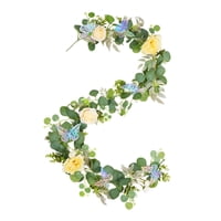 Magideal - Guirnalda De Rosas Artificiales De Peonía, Guirnalda De Vegetación Artificial, Vid Artificial Para Decoración De Chimenea, Mesa De Comedor, Fiesta De Amarillo