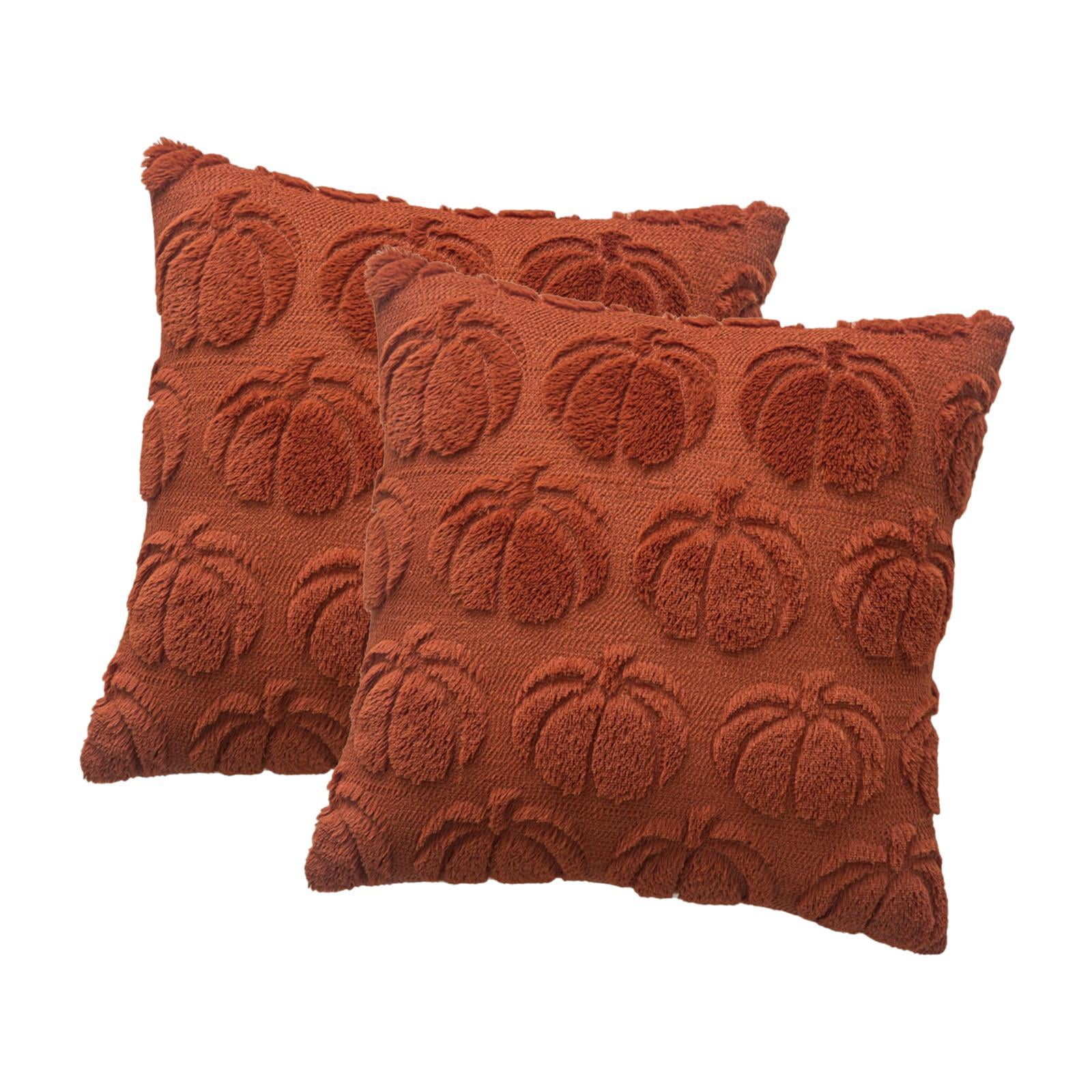 Magideal - 2 Fundas De Almohada De Calabaza, Funda De Almohada De Otoño, Funda De Cojín De Acción De De 45 X 45 Cm, De Para Habitación De Invitados, Sofá Rojo Óxido