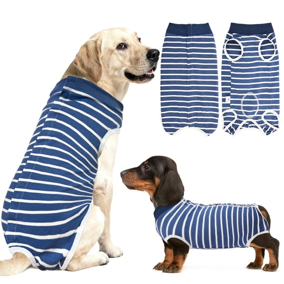 Traje de recuperación para perros PELUKOA, camisa quirúrgica suave, azul, XXXL