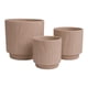 thumbnail image 1 of Set 3 Maceteros Maceta De Ceramica Arena Con Lineas, 1 of 9