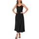 thumbnail image 2 of Vestido de satén con tirantes finos y escote en V elegante maxi para mujer CURVOSPORT L Negro, 2 of 6