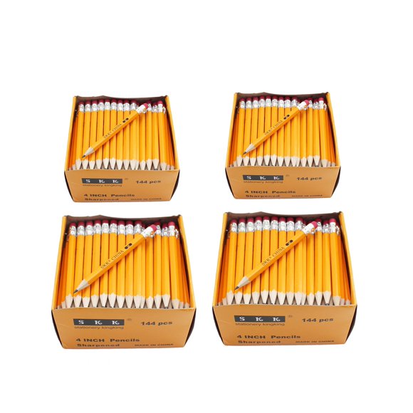 Lápices SKKSTATIONERY 10 cm 576 piezas con goma en la punta
