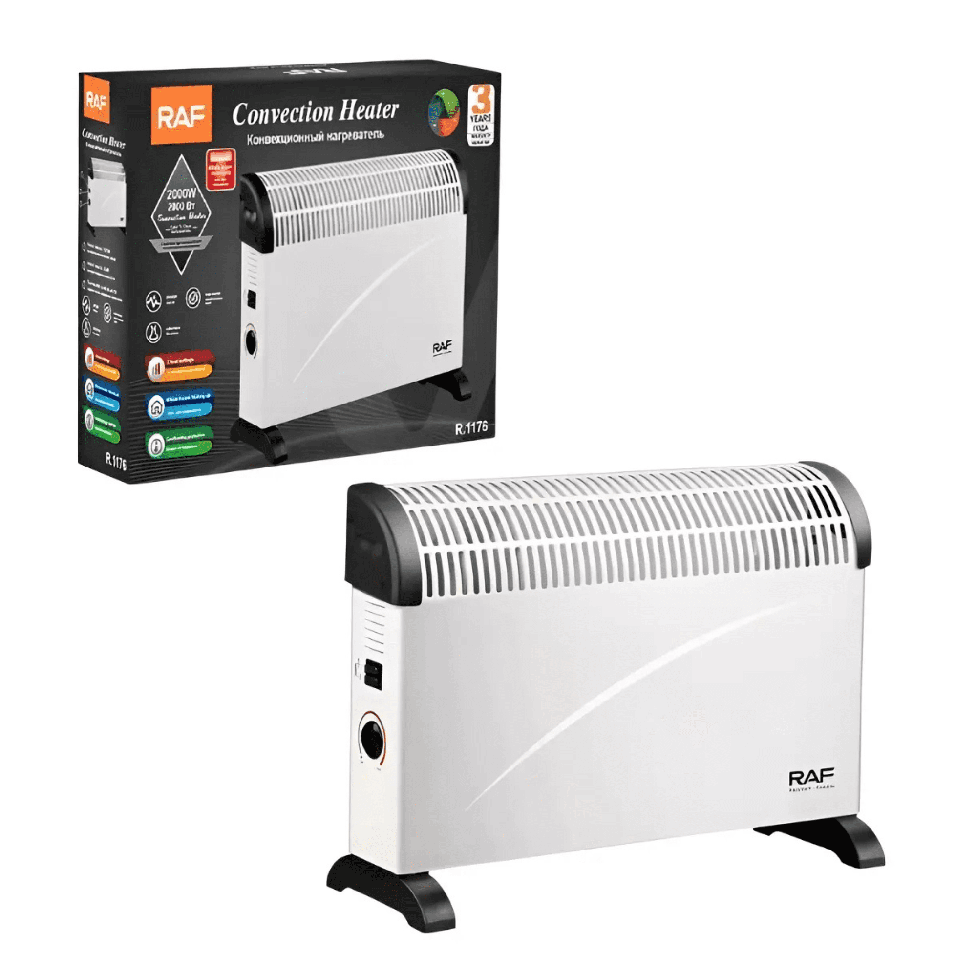Genérico - Calefactor Eléctrico De Convección 3 Niveles Calor Ajustable