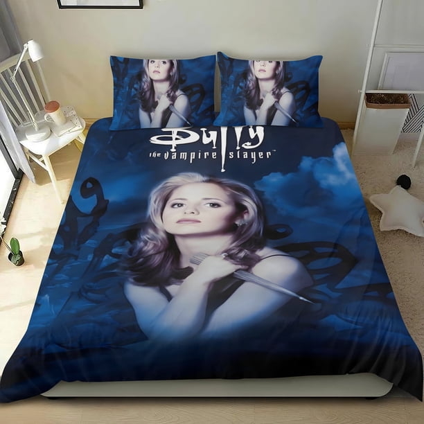 Buffy la Cazavampiros Conjunto de sábanas temático, trío de piezas, cómodo y amigable con la piel, diseño único, regalo de decoración para el hogar para familiares, amigos y fans,173cm *218cm