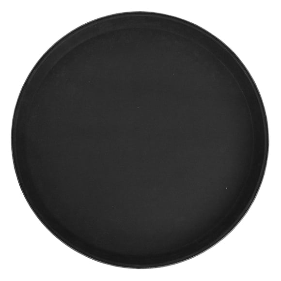 Bandeja Winco Premium de fibra de vidrio redonda, 16 cm, antideslizante, negra
